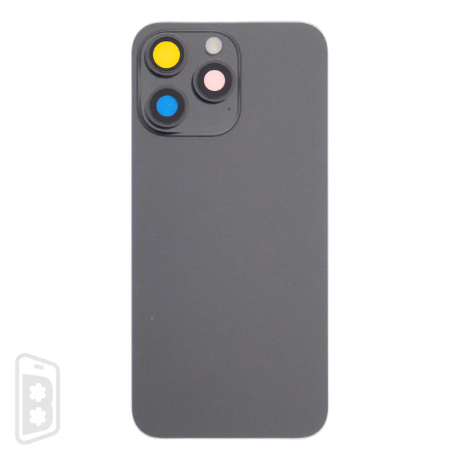 Back Glass With Steel Plate With Wireless NFC Charging MagSafe Magnet & Flashlight Flex Compatible For IPhone 15 Pro Max (No Logo)