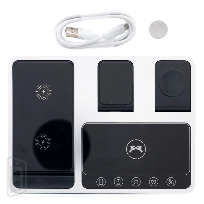 4 in 1 Foldable Wireless Charger Stand for Smartphone/AirPods/iWatch/Clock