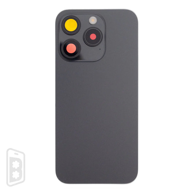 Back Glass With Steel Plate With Wireless NFC Charging MagSafe Magnet & Flashlight Flex Compatible For IPhone 15 Pro (No Logo)