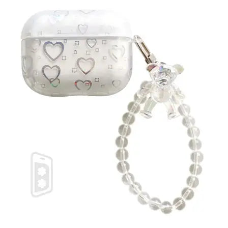 AirPods Pro 2 Clear Heart Case with Bracelet