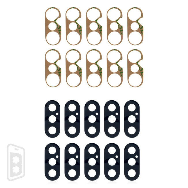 Back Camera Lens (Glass Only) With Adhesive Compatible For iPhone X (10 Pack)