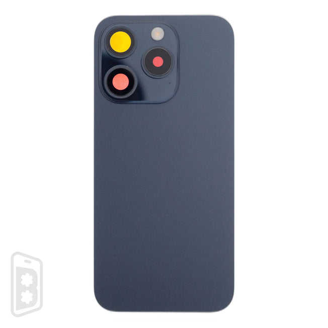 Back Glass With Steel Plate With Wireless NFC Charging MagSafe Magnet & Flashlight Flex Compatible For IPhone 15 Pro (No Logo)