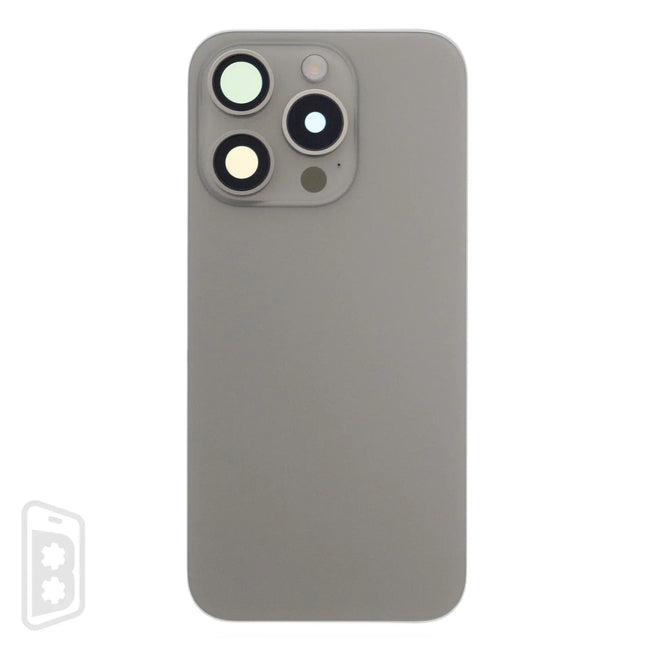 Back Glass With Steel Plate With Wireless NFC Charging MagSafe Magnet & Flashlight Flex Compatible For IPhone 15 Pro (No Logo)