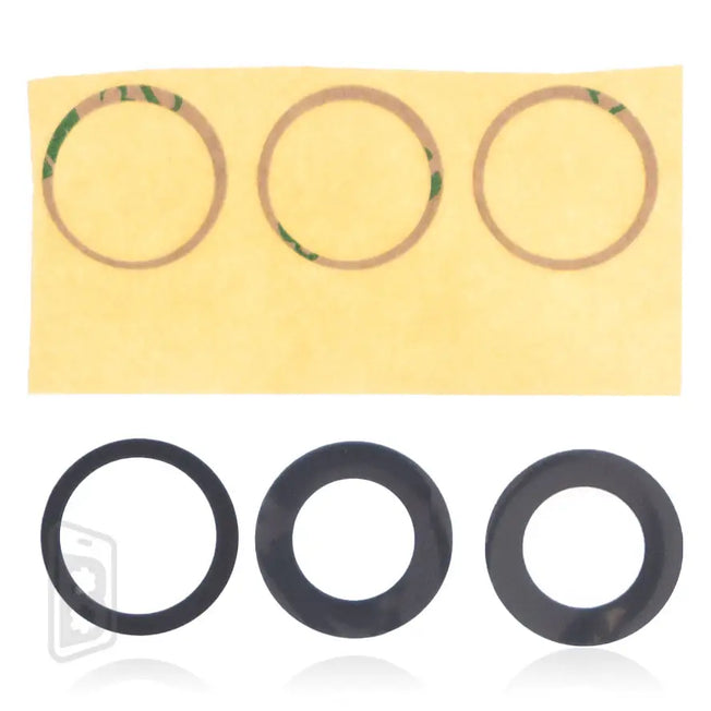 Back Camera Lens (Glass Only) With Adhesive Compatible For iPhone 15 Pro Max (3 Piece Set) (Premium)