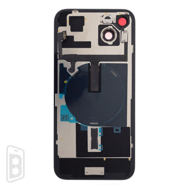 Back Glass With Steel Plate With Wireless NFC Charging MagSafe Magnet & Flashlight Flex Compatible For IPhone 15 Plus (No Logo)
