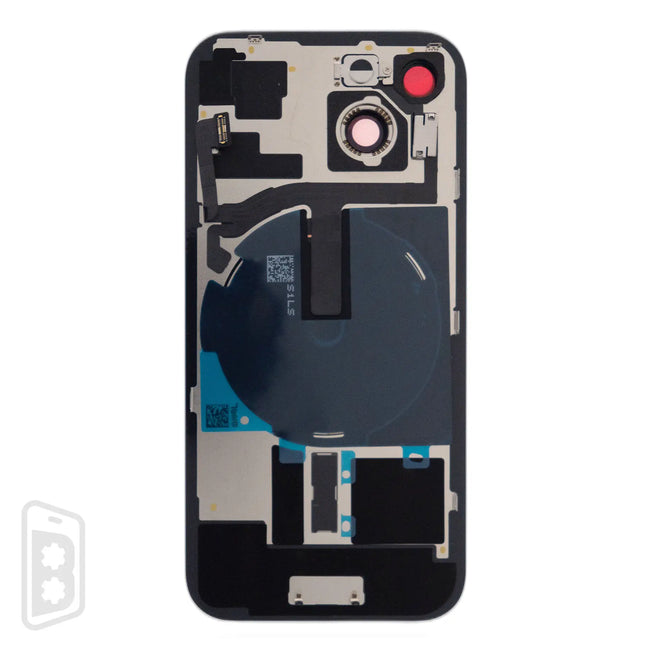 Back Glass With Steel Plate With Wireless NFC Charging MagSafe Magnet & Flashlight Flex Compatible For IPhone 15 (No Logo)