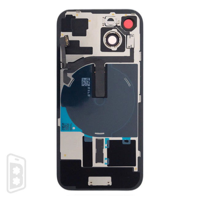 Back Glass With Steel Plate With Wireless NFC Charging MagSafe Magnet & Flashlight Flex Compatible For IPhone 15 (No Logo)