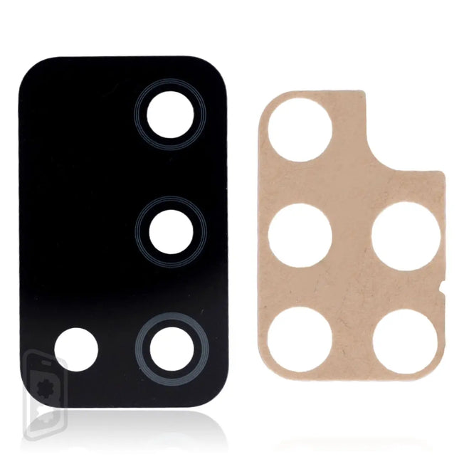 Back Camera Lens (Glass Only) With Adhesive Compatible For Samsung Galaxy A02S (3 Piece Set)
