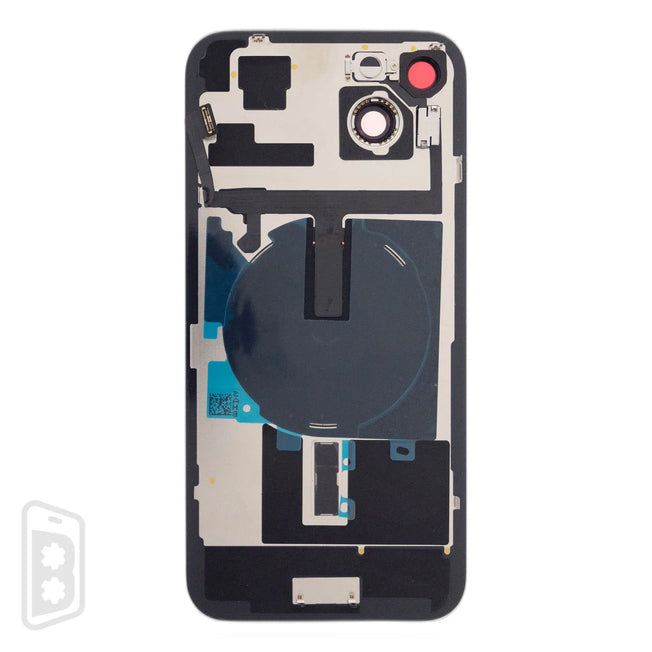 Back Glass With Steel Plate With Wireless NFC Charging MagSafe Magnet & Flashlight Flex Compatible For IPhone 15 Plus (No Logo)