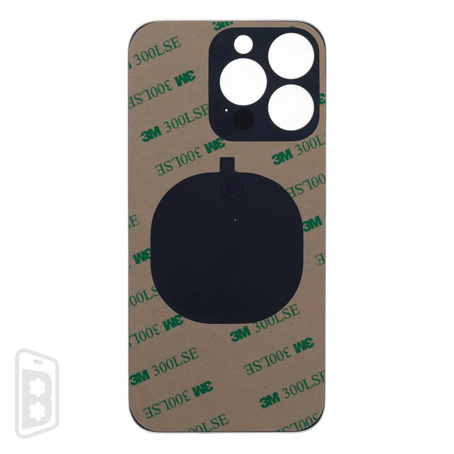 Back Glass With 3M Adhesive Compatible For iPhone 13 Pro (No Logo / Large Camera Hole)