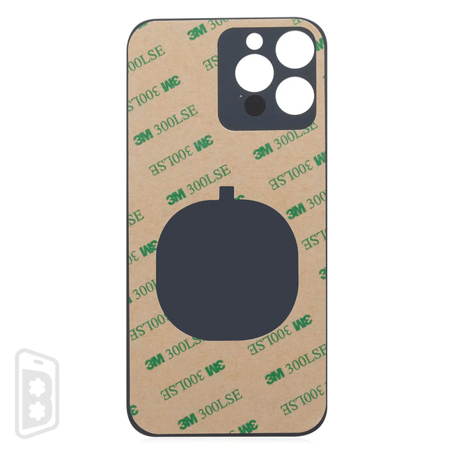 Back Glass With 3M Adhesive Compatible For iPhone 12 Pro Max (No Logo / Large Camera Hole)
