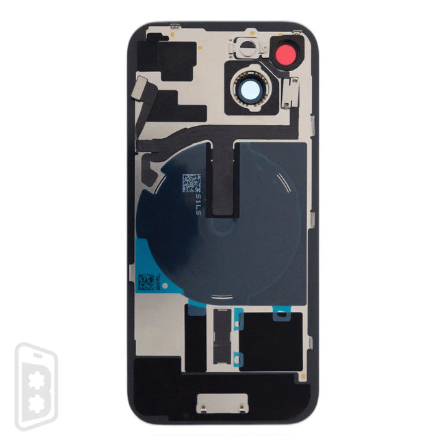 Back Glass With Steel Plate With Wireless NFC Charging MagSafe Magnet & Flashlight Flex Compatible For IPhone 15 (No Logo)
