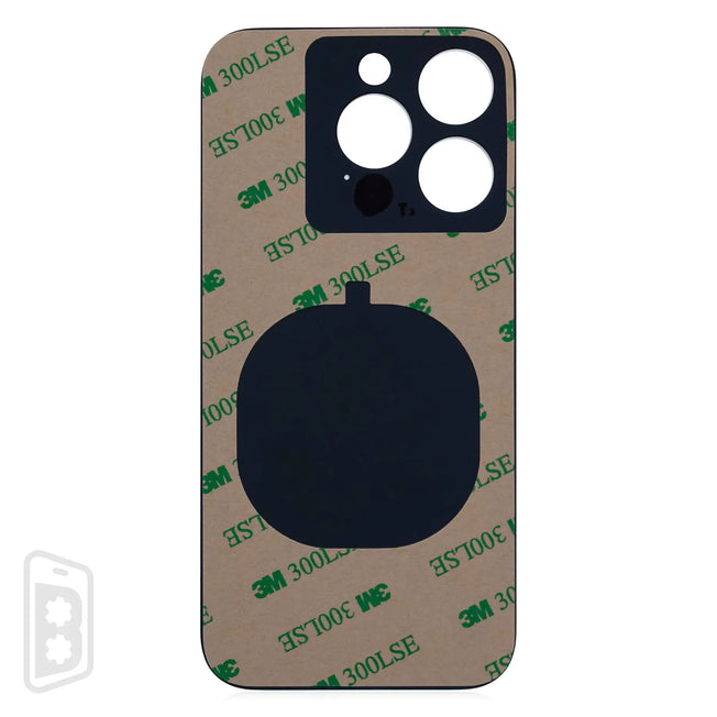 Back Glass With 3M Adhesive Compatible For iPhone 14 Pro (No Logo / Large Camera Hole)