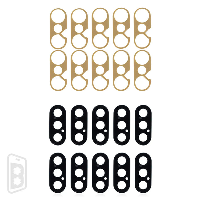 Back Camera Lens (Glass Only) With Adhesive Compatible For iPhone X (10 Pack)