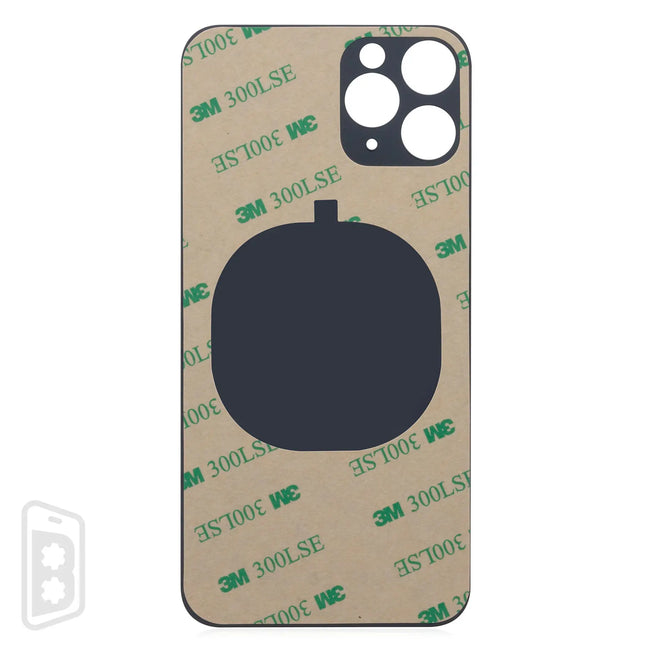 Back Glass With 3M Adhesive Compatible For iPhone 11 Pro (No Logo / Large Camera Hole)