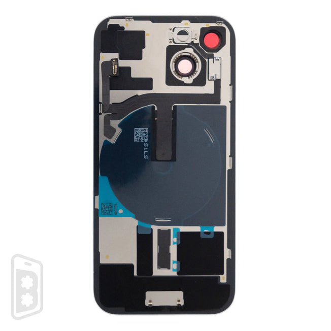 Back Glass With Steel Plate With Wireless NFC Charging MagSafe Magnet & Flashlight Flex Compatible For IPhone 15 (No Logo)