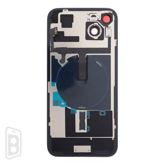 Back Glass With Steel Plate With Wireless NFC Charging MagSafe Magnet & Flashlight Flex Compatible For IPhone 15 Plus (No Logo)