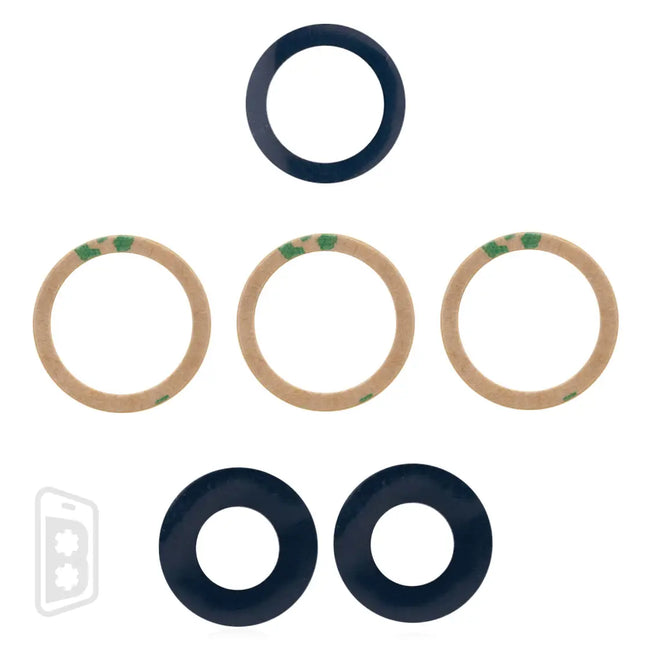 Back Camera Lens (Glass Only) With Adhesive Compatible For iPhone 12 Pro (3 Piece Set)