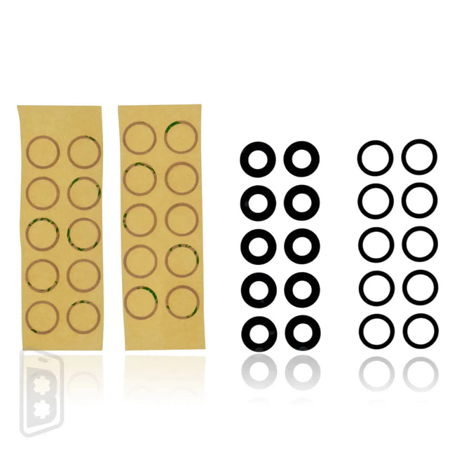 Back Camera Lens (Glass Only) With Adhesive Compatible For iPhone 12 / 12 Mini (2 Piece Set) (10 Pack)