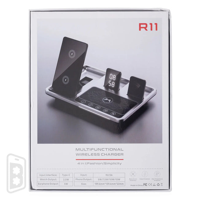 4 in 1 Foldable Wireless Charger Stand for Smartphone/AirPods/iWatch/Clock