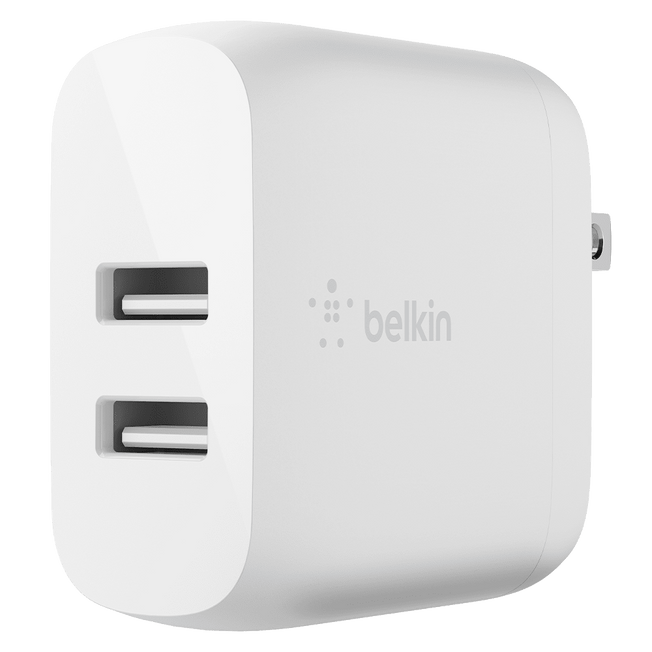 Belkin - Dual Port Usb A 24w Wall Charger - White